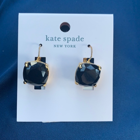 Kate Spade Black Topaz Gold Drop Earrings